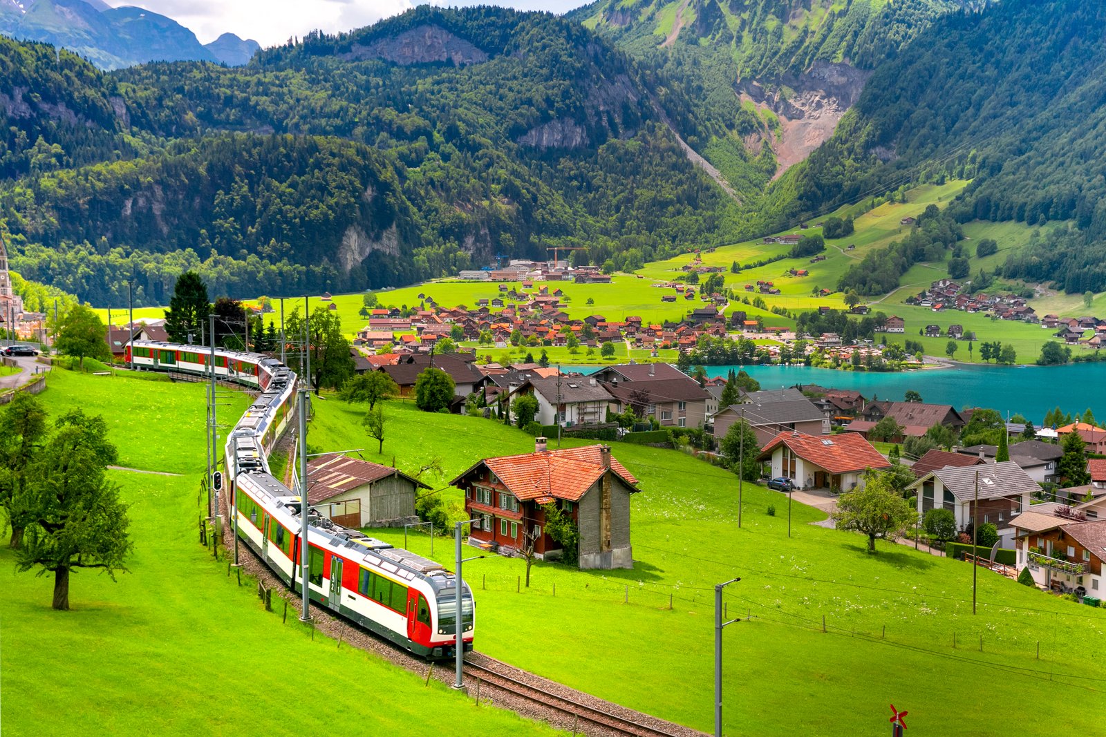 A train in the Swiss Alps